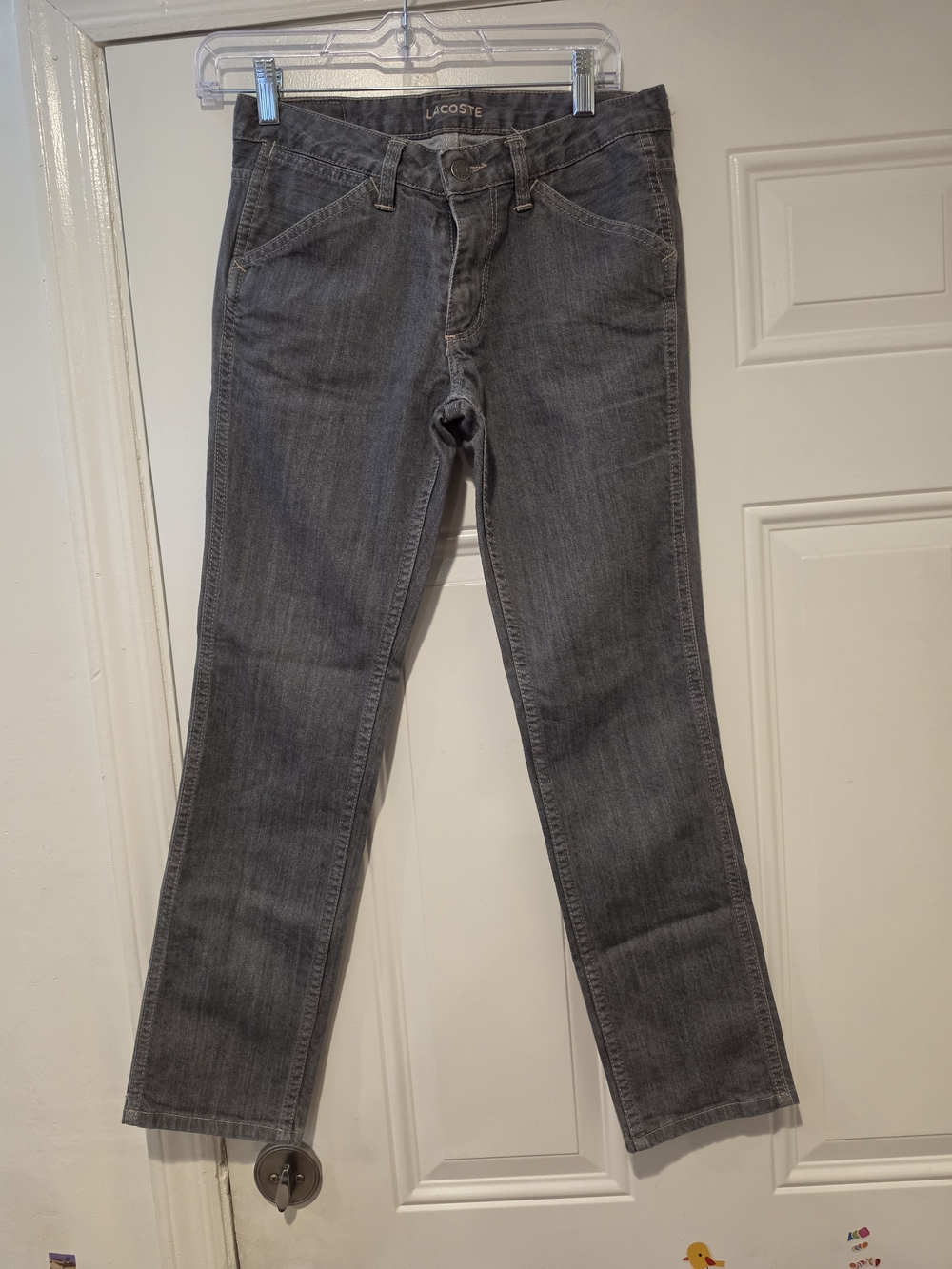 Lacoste Womens Gray Straight-Leg Jeans